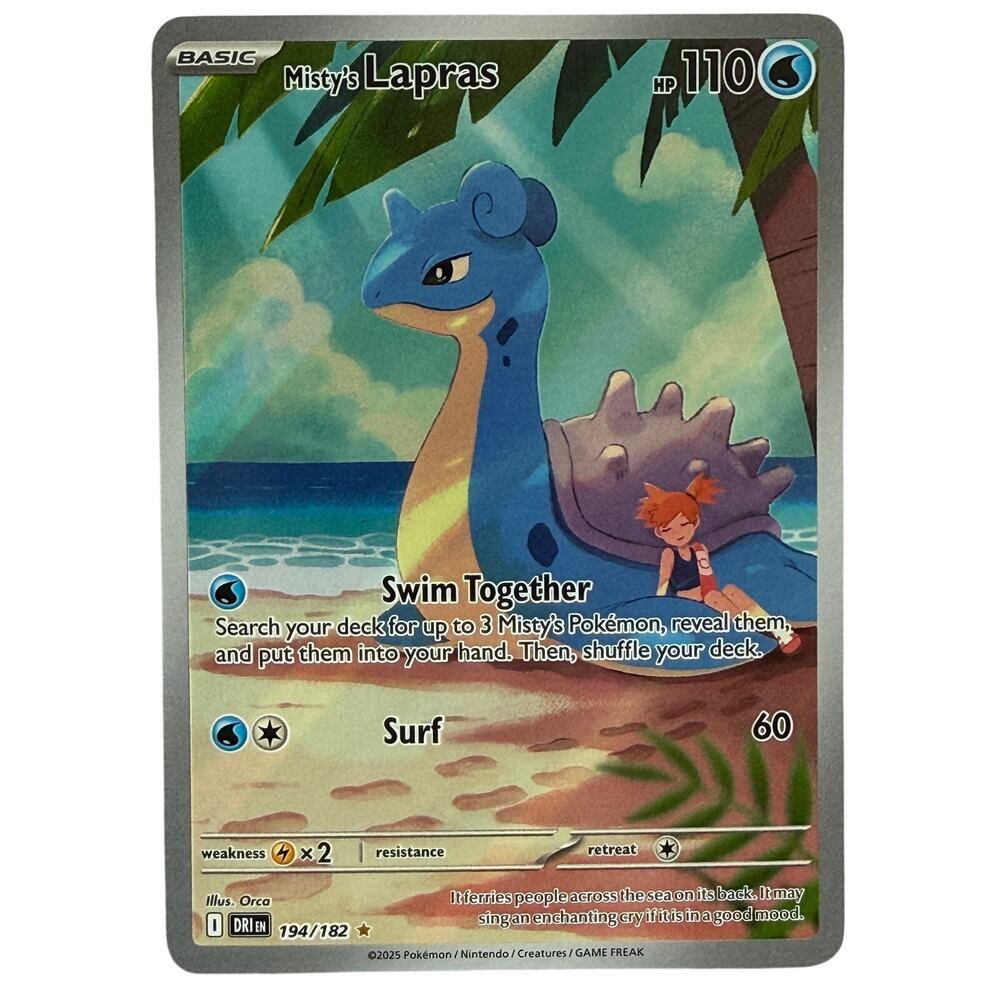Pokémon TCG Misty's Lapras 194/182 Destined Rivals Special Illustration Rare MT
